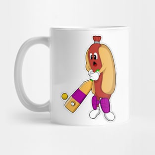 Hotdog at Cricket with Cricket bat Mug